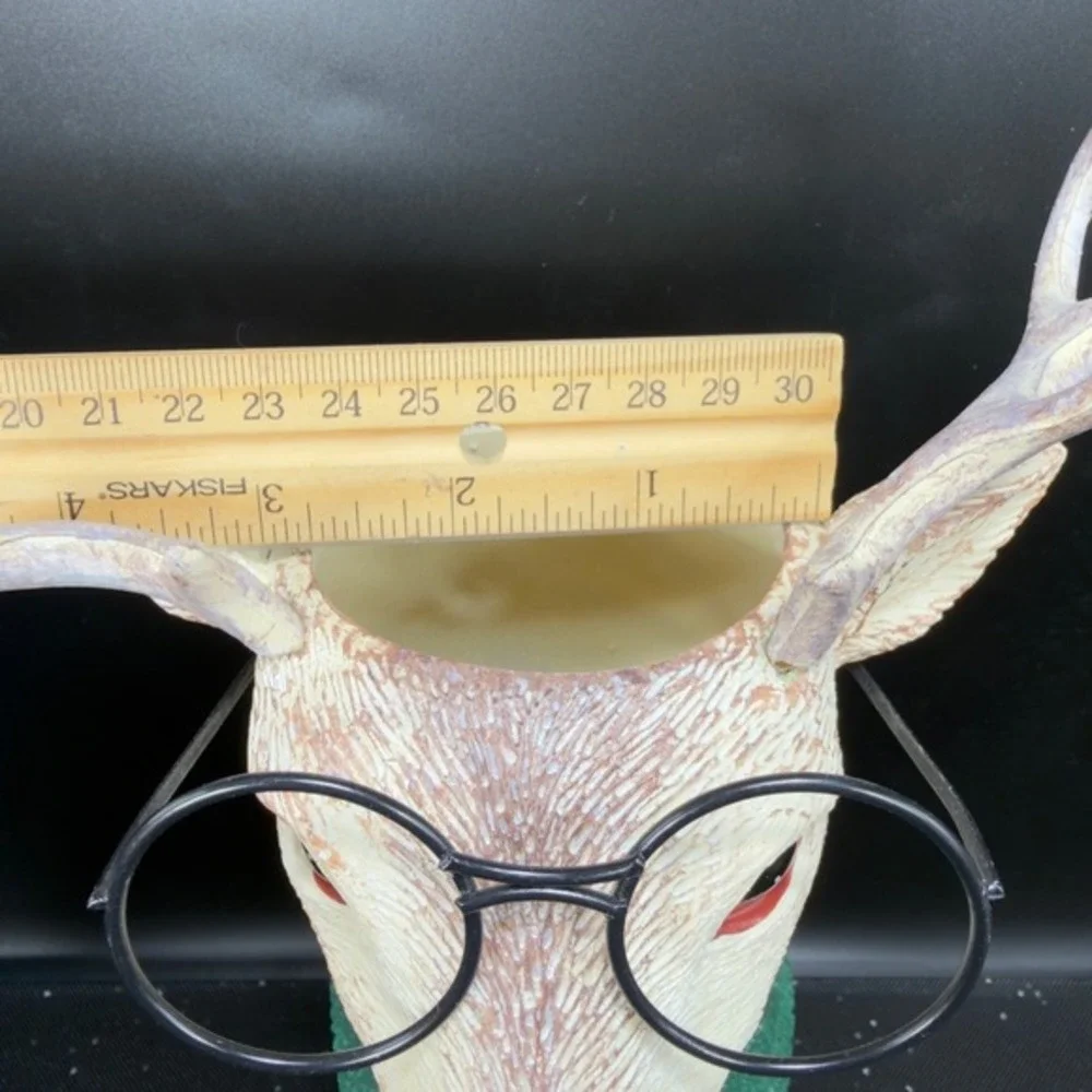 Ashland Deer Head Vase Vessel Decorative Container Glasses Green Sweater‎ Resin